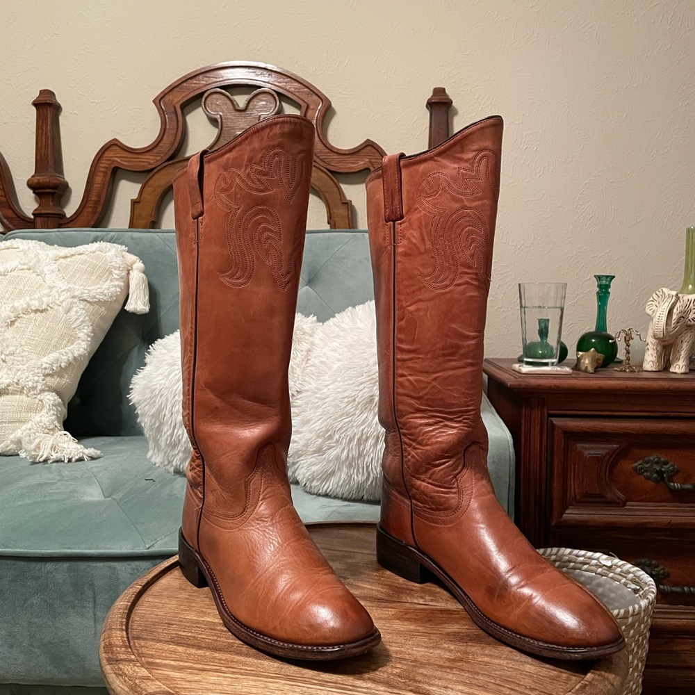 Old West 14” tall 9.5 riding style western boots
